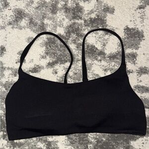 Black Women's Lulu lemon Wunder Train Strappy Racer Bra Light Support CD